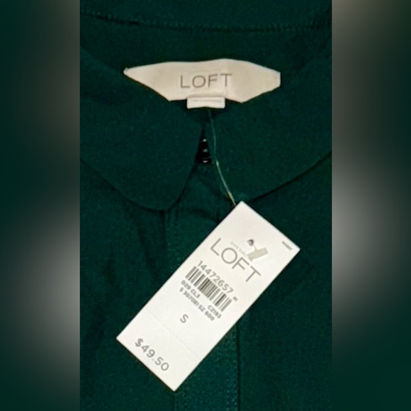 LOFT Dark Green Long Sleeve Button-down Shirt, Size S - Picture 5 of 5